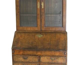 Lot 529 18th Century Secretary Bookcase with Leather Top