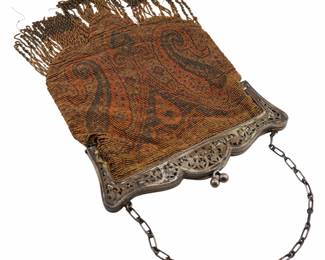Lot 676 Tiffany Co. Silver and Beaded Purse