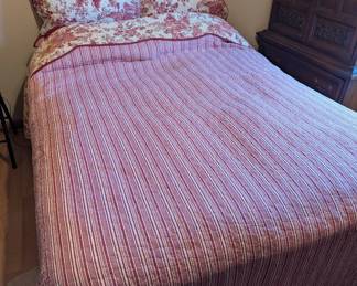 Full sized bed - mattress, box spring, basic metal frame