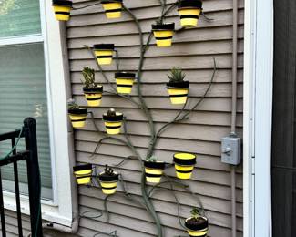 Fun metal planter tree