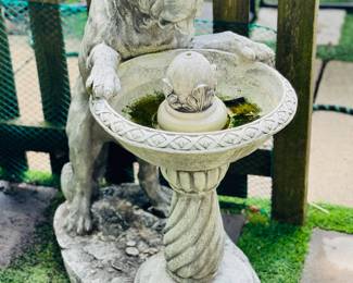 Cast resin “Quenching a Big Thirst” St. Bernard water fountain