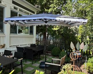 Very large rectangular market umbrella.  Tags are on but does need some cleaning