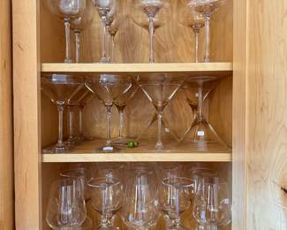 There is a very large selection of barware, stemware and shakers, perfect for the consummate entertainer