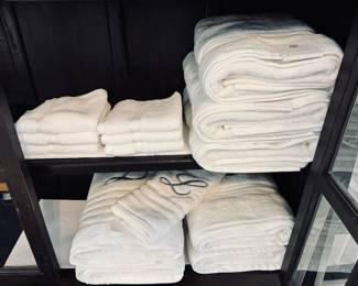 New Hotel Collection bath towels, hand towels and wash cloths, most are monogrammed with the letter “L”.
