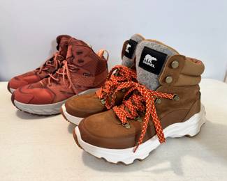 Ladies Like New Sorel boots and Hoka boots