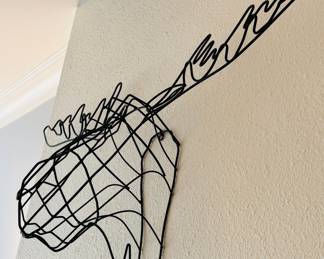 Metal wire moose head