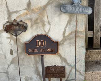 Iron garden signs