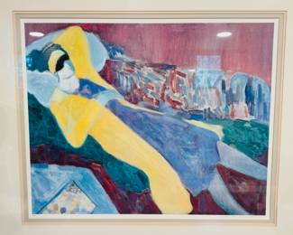 Vintage Barbara Wood signed lithograph, Numbered 151 of 975