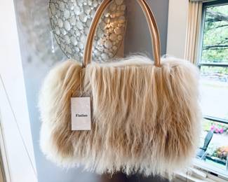 New With Tags Finiluo Mongolian lambs wool handbag