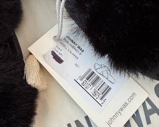 New With Tags Johnny Was Ardell faux fur slippers, Size 8