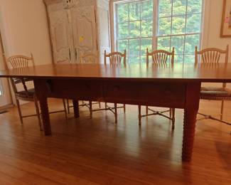 208	Farmhouse Table w/ Two Drawers	112x48x30.5