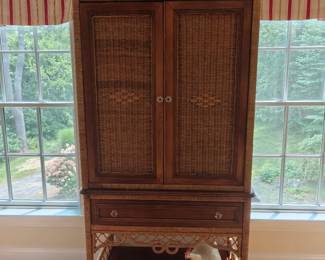 301	Vintage Wicker & Rattan Cabinet	36x24x81