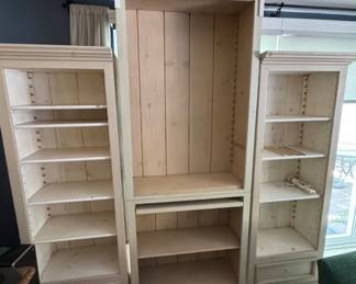 Four piece wood bookcase or display cabinet