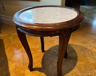 Antique Marble and Wood Table
