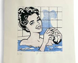After ROY LICHTENSTEIN "Girl (Donna) in the Tub" Lithograph
