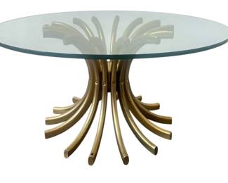 A Mid Century Brass and Glass Wheat Sheaf Coffee Table
