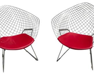 HARRY BERTOIA for KNOLL Diamond Chairs, Pair
