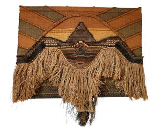 A Mid Century Jute Macrame Wall Hanging, DON FREEDMAN Style

