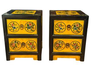 A Pair of Oriental Style Nightstands
