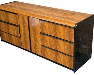 Post Modern Italian Burl Wood Style Credenza, Italy
