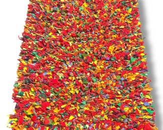 Vintage Braided Rag Rug, Confetti
