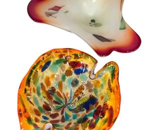 Two MURANO Art Glass Bowls, Confetti & Tutti Frutti
