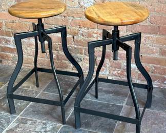 Pair of Drafting Stools, Adjustable
