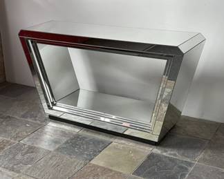 Post Modern Mirrored Console Table
