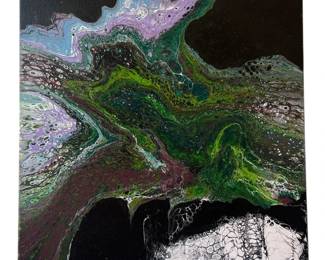 An Abstract Contemporary Acrylic Pour Painting
