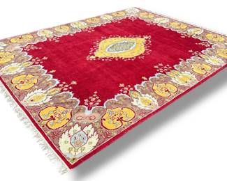 A Vintage Yellow and Red Oriental Rug
