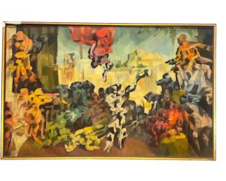 ROBERT APPEL "The Malleable Phenomenon" Mid Century Oil on Canvas
