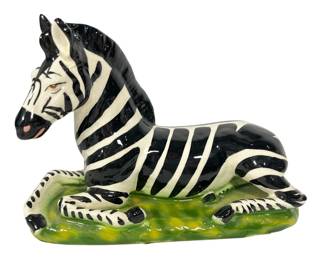 An Italian Glazed Ceramic Zebra

