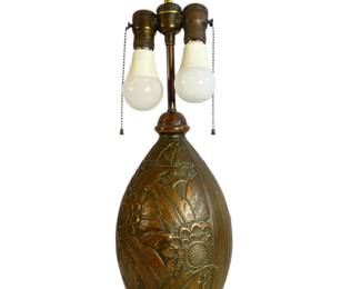 An Art Deco Bronze Floral Desk Lamp

