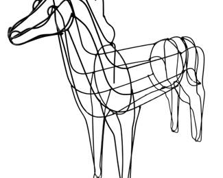 Modernist Wrought Iron Life Size Horse Planter, IMO JOHN RISLEY
