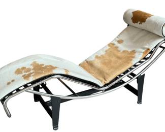LE CORBUSIER Style "LC4" Chaise Lounge, Cowhide
