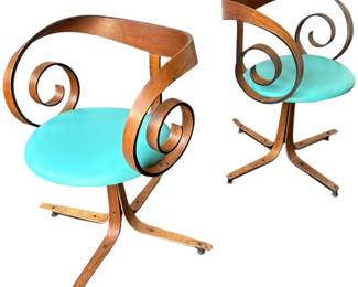 GEORGE MULHAUSER for PLYCRAFT "Sultana" Swivel Chairs, Pair
