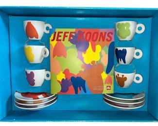 A Set of Six JEFF KOONS "Illy Collection" Espresso Cups and Saucers
