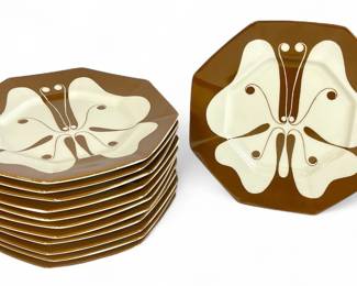 Set of 12 FITZ & FLOYD Allegro Butterfly Plates
