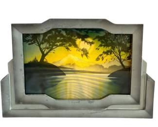 Art Deco Japanese Mount Fuji Table Lamp
