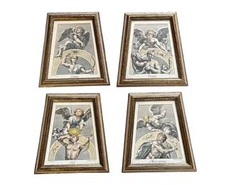Roman Mythological Zodiac Artwork, Set of 4

