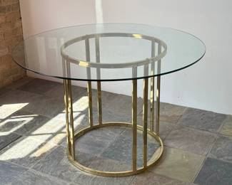 Mid Century Brass Dining Table

