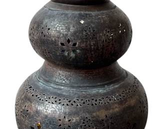 A Large Moroccan Bronze Moorish Mosque Lamp Shade
