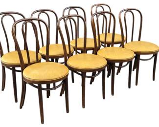 Bentwood THONET Style Cafe Chairs, Set of Eight
