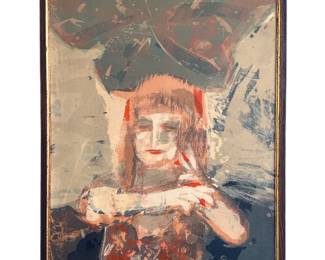 An Abstract Modernist Framed Print of a Woman
