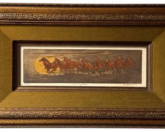 Mid Century Equestrian Artist Proof, "Running Free"
