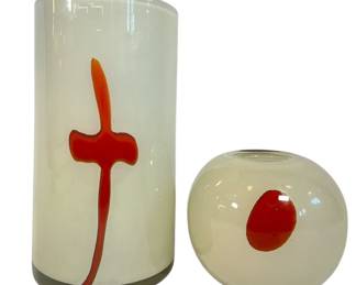 Two HENRY DEAN Art Glass Vases
