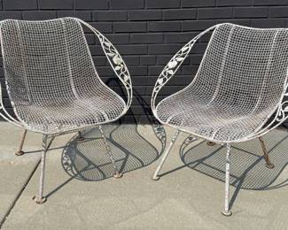RUSSELL WOODARD "Sculptura" Chantilly Rose Chair, Pair
