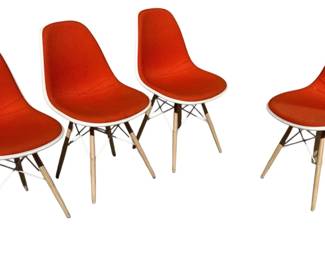 CHARLES & RAY EAMES Upholstered Side Chairs, 4, HERMAN MILLER

