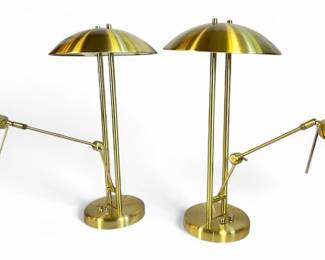 Pair of LEVENGER Brass Desk Lamps
