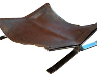 ALESSANDRO ALBRIZZI Leather & Chrome Log Holder

